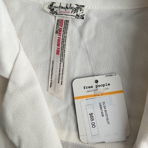 NWT Free People Elsa Bodysuit Cream - Picture 7 of 12